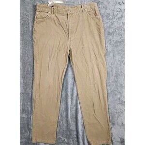 Lands' End Mens Traditional 38 Long 5 Pocket Corduroy Pants beige tapered